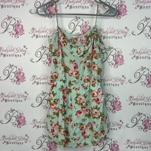Talula Dress pockets on side blue Mint Green Floral mini dress  roses flowers